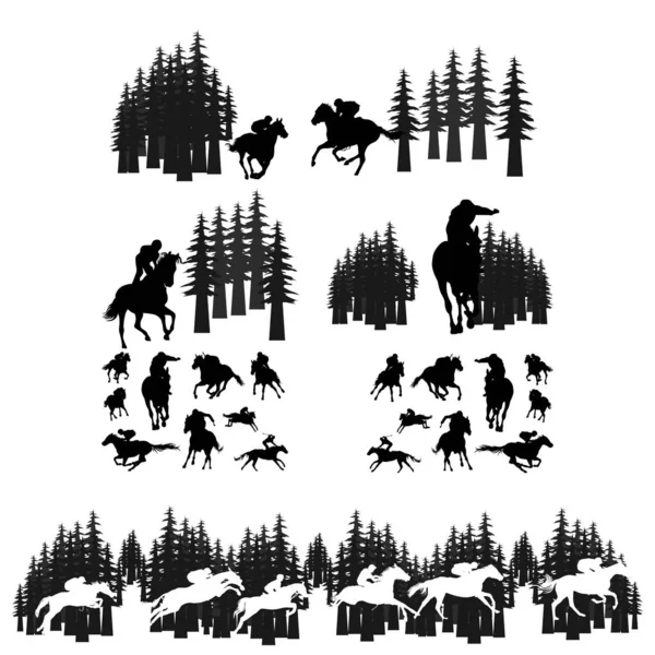 馬ジョキと木のロゴデザインベクトル — ストックベクタ