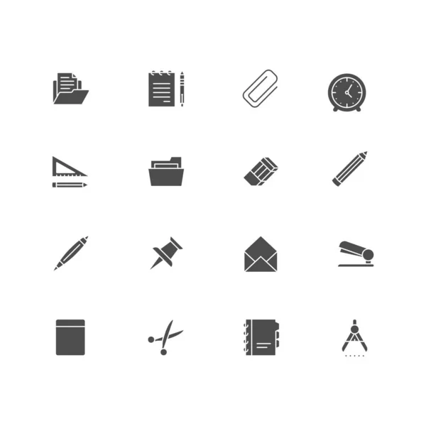 Conjunto Iconos Oficina Logo Diseño Vector — Vector de stock