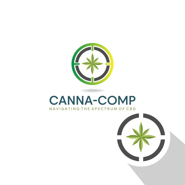 Cannabis Brújula Logo Diseño Vector Plantilla — Archivo Imágenes Vectoriales