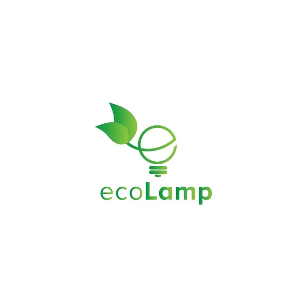 Eko Lampa Logo Design Vektor — Stock vektor