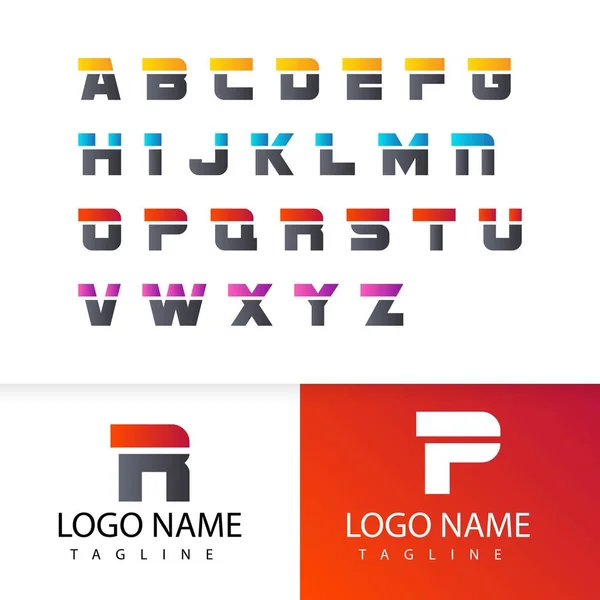 抽象的なアルファベット文字 ロゴデザインベクトルテンプレート — ストックベクタ