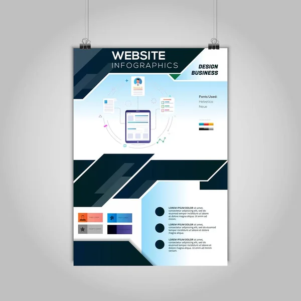 Folheto Infográfico Logotipo Design Vector — Vetor de Stock