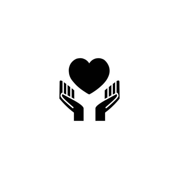 Mano Amor Logo Diseño Vector — Vector de stock