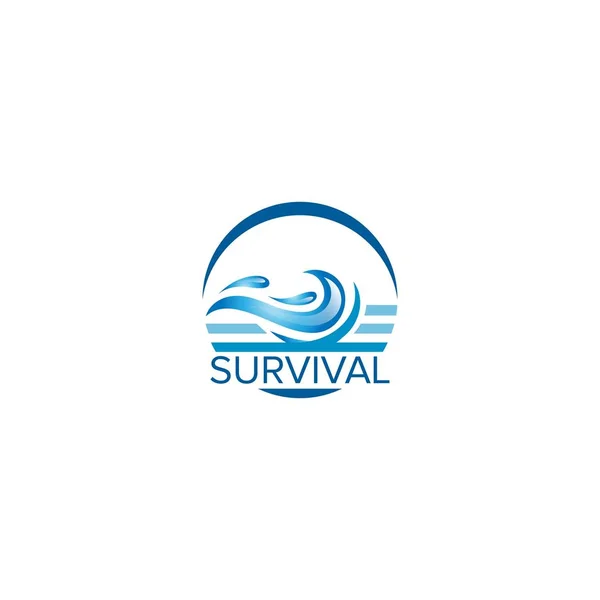 Diseño Del Logotipo Onda Supervivencia — Vector de stock