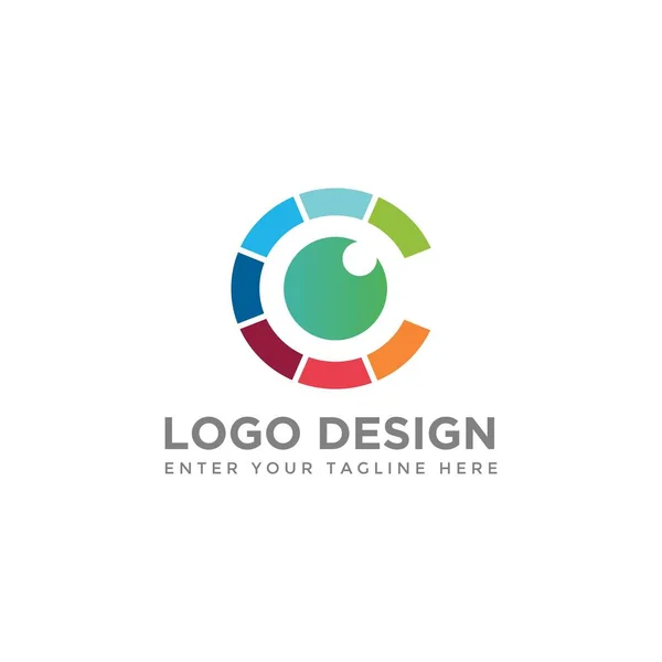 Buchstabe Mit Auge Logo Design Vektor — Stockvektor