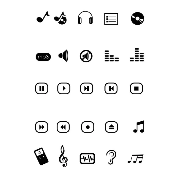Conjunto Negocio Icono Música Logotipo Diseño Vector Plantilla — Vector de stock