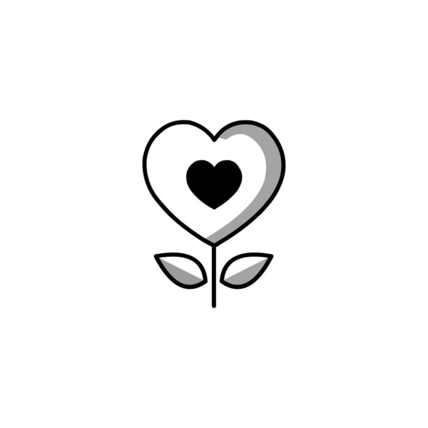 Miłość Natura Logo Projektowanie Wektor Szablon — Wektor stockowy