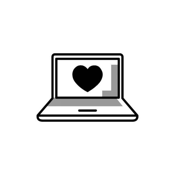 Liebe Laptop Logo Design Vektorvorlage — Stockvektor