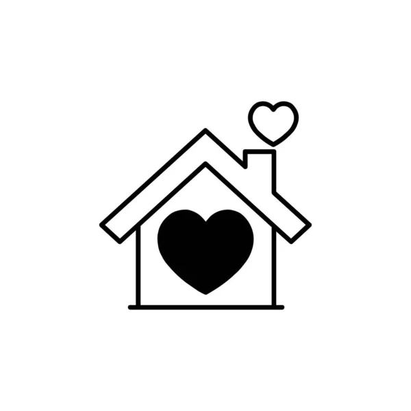 Liebe Home Logo Design Vektorvorlage — Stockvektor