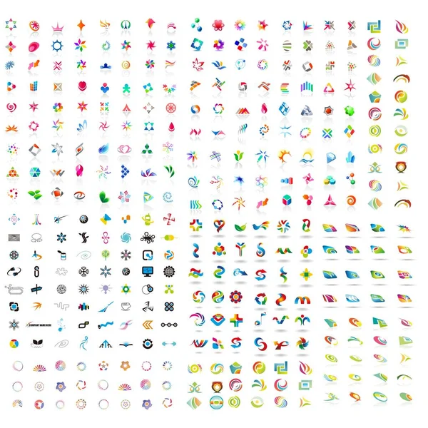 Мега Набір Абстрактних Бізнес Логотипів Векторний Шаблон — стоковий вектор