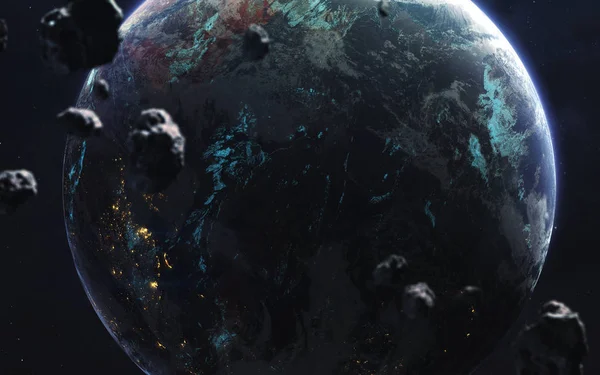 Tierra. Imagen del espacio profundo, fantasía de ciencia ficción en alta resolución — Foto de Stock
