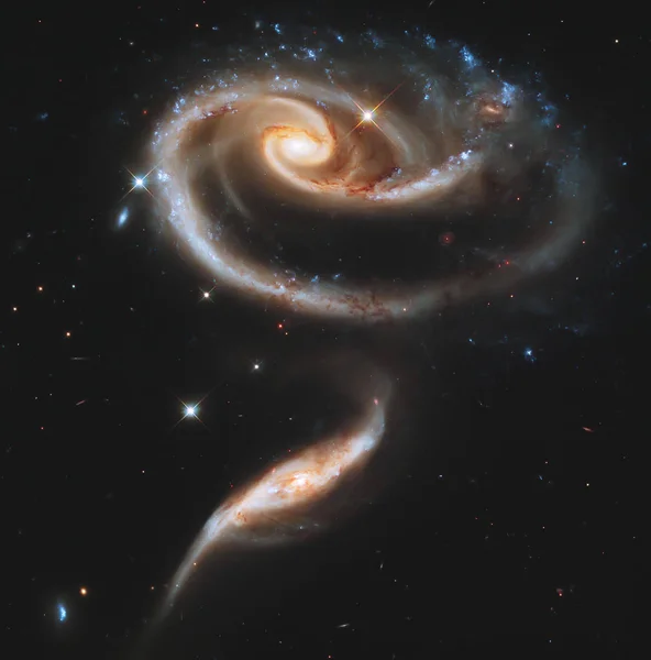 Nasa Hubble Celebrates Årsjubileum Med Rose Fra Galaxies Elementer Dette – stockfoto
