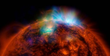 Güneş, yüksek enerjili röntgenlerde parlıyor. Bu görüntünün unsurları Nasa tarafından desteklenmektedir