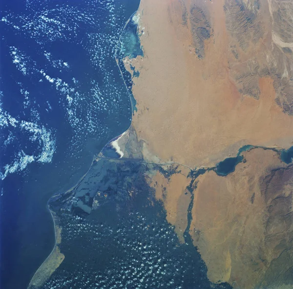 Skylab Vista Tierra Del Delta Del Nilo Egipto Canal Suez — Foto de Stock