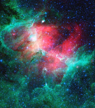 Kartal nebulası, Serpens takımyıldızında 7.000 ışık yılı uzaklıkta bulunan çalışkan bir yıldız yapma fabrikası. Bu görüntünün unsurları Nasa tarafından desteklenmektedir