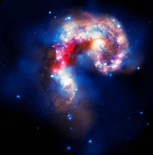 Galaktyki Anteny Pokazane Tym Złożonym Obrazie Obserwatorium Promieniowania Chandra Kosmicznego — Zdjęcie stockowe