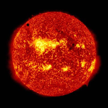 Sdo & # 39; 'un 2012 Venüs geçişi hakkındaki ultra yüksek çözünürlüklü görüntüsü. 5 Haziran 2012. Bu görüntünün unsurları Nasa tarafından desteklenmektedir.