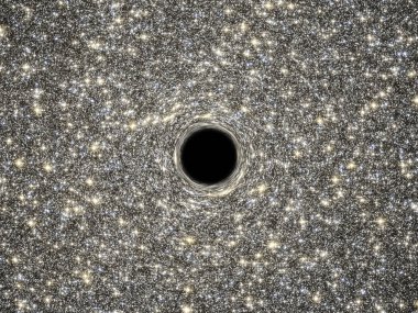 Süper kütleli bir kara deliğin çizimi. Bu görüntünün unsurları Nasa tarafından desteklenmektedir