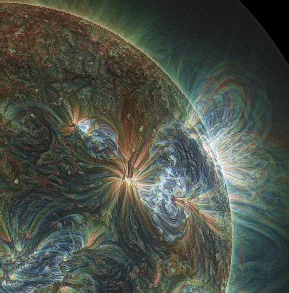 뜨거운 태양은 달갑지 분화를 일으킨다 Nasa 이미지의 — 스톡 사진