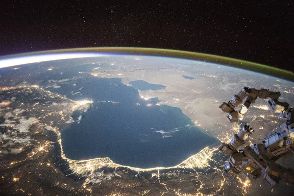 Astronauta Nasa Scott Kelly Capturó Esta Observación Terrestre Del Mar — Foto de Stock