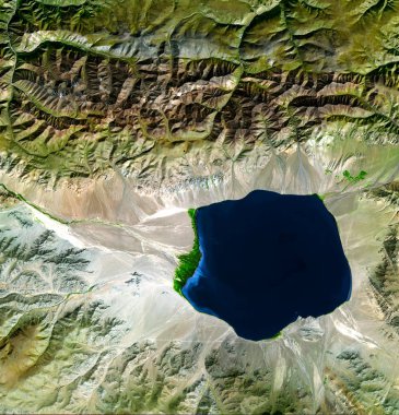 Moğolistan 'daki Uvs Nuur Havzası ve Rusya Federasyonu. Bu görüntünün unsurları Nasa tarafından desteklenmektedir.