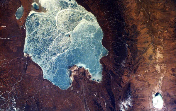 Kép Nasa Earthkam Rögzíti Szinte Egész Quinghai Legnagyobb Kínában Elemei — Stock Fotó