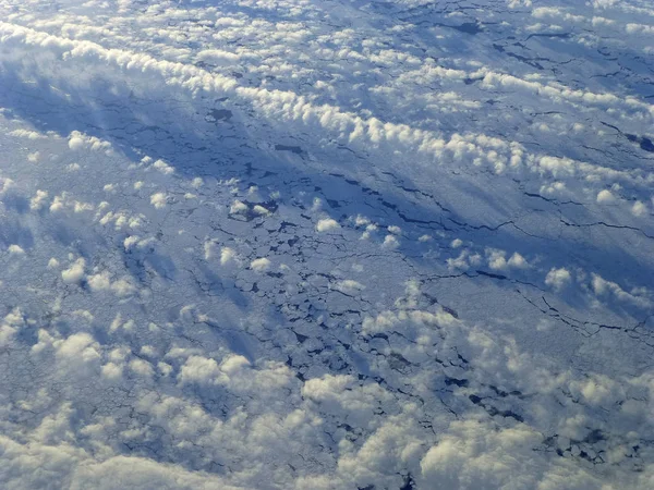 Nuvens Sobre Gelo Marinho Elementos Desta Imagem Fornecidos Por Nasa — Fotografia de Stock