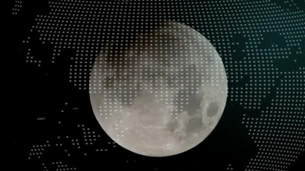 Moon Digital World Stock Video Footage — стоковое видео