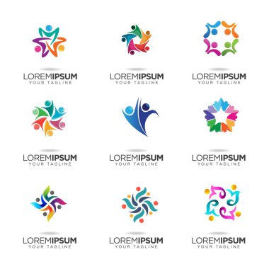 İnsanların logo tasarım vektörü