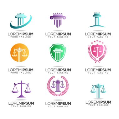 İş dünyası adalet ve hukuku - logo tasarım vektörü