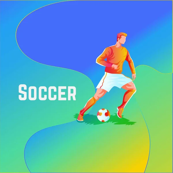 Futebol Futebol Ilustração Logotipo Design Vetor Modelo Fundo — Vetor de Stock