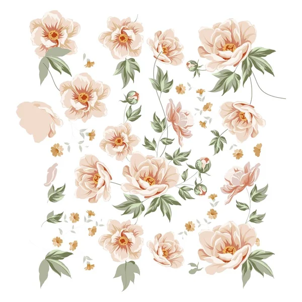 Ensemble Fleur Vecteur Conception Logo Main — Image vectorielle