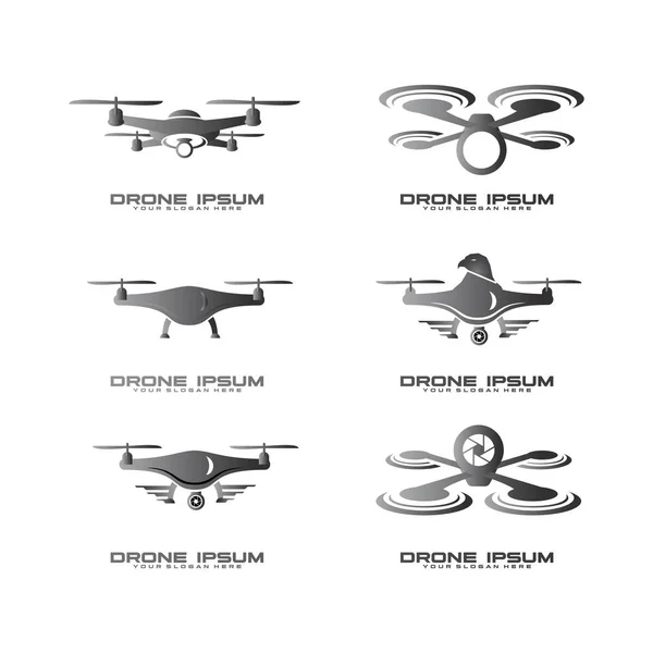 Set Drone Logo Design Vector — Stock Vector