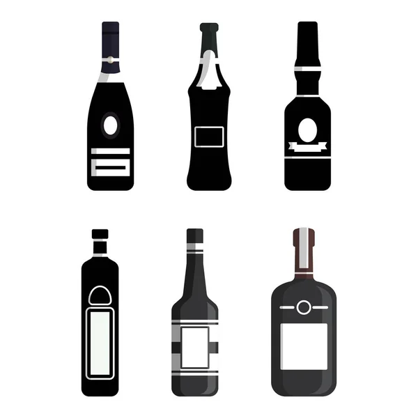 Zestaw Wektora Projektu Logo Alkoholika Czarnego Buta — Wektor stockowy