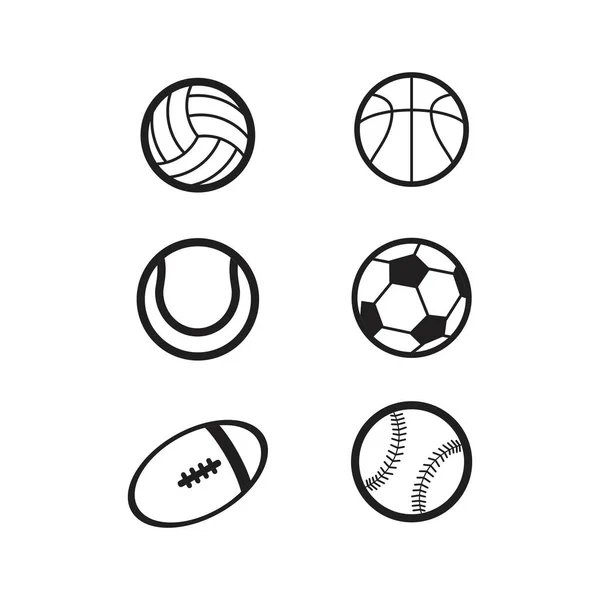 Conjunto Vetor Design Logotipo Bola — Vetor de Stock