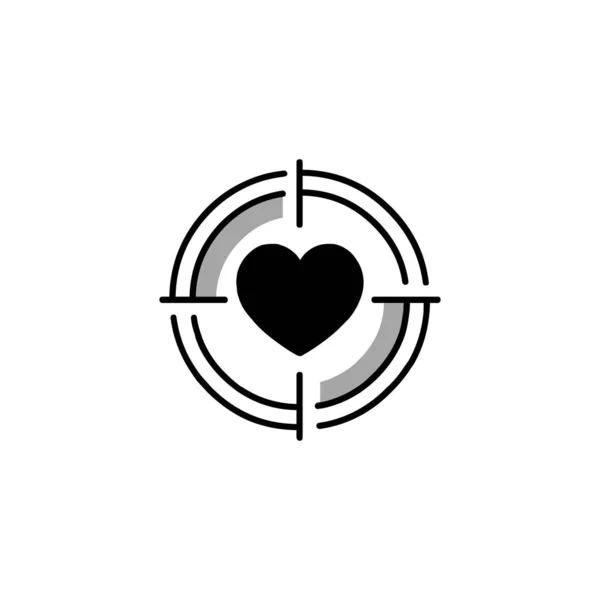 Biznes Twórczy Czyste Minimalistyczne Miłość Serce Ikona Symbol Logo Projektowanie — Wektor stockowy