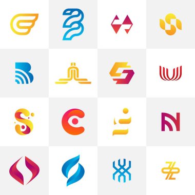 Soyut modern ve yaratıcı iş logosu tasarım elemanı şablonu