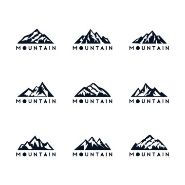 dağ logosu tasarım vektör seti