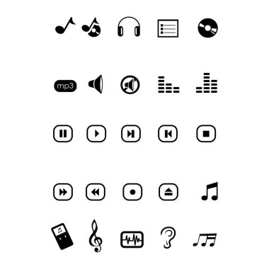 set of sound play music icon symbol logo design vector
