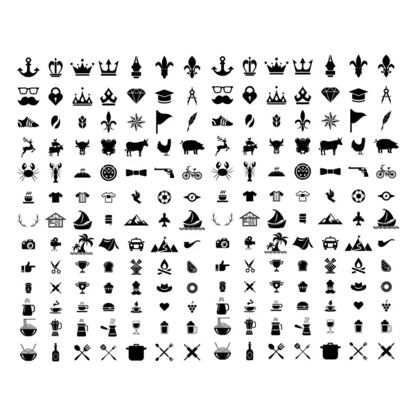 Мега Набір Вінтажних Іконок Вектор Дизайну Логотипу — стоковий вектор