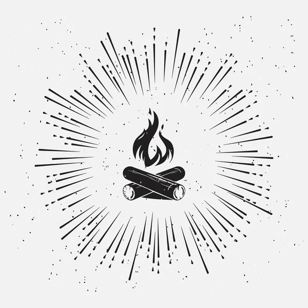 Vector Diseño Del Logotipo Del Campamento Fuego — Archivo Imágenes Vectoriales
