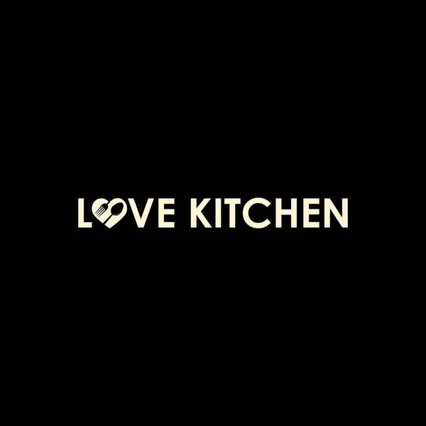 Love Kitchen Logo Design Vector — 스톡 벡터