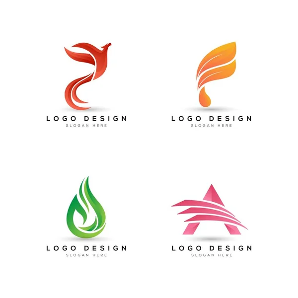 抽象的な鳥の手紙のロゴデザインベクトル — ストックベクタ