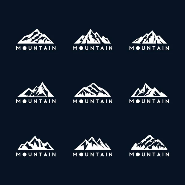 Uppsättning Berg Logo Design Vector — Stock vektor