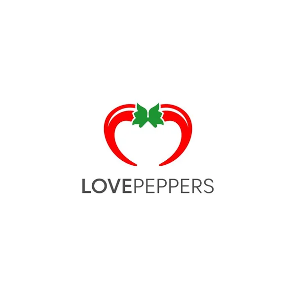 Αγάπη Πιπεριές Λογότυπο Σχεδιασμό Διάνυσμα — Διανυσματικό Αρχείο