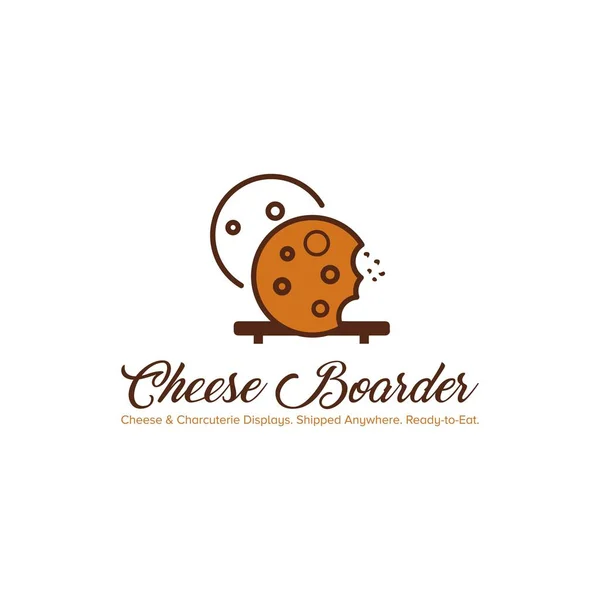 Cheese Boarder Logo Design Vector — 스톡 벡터