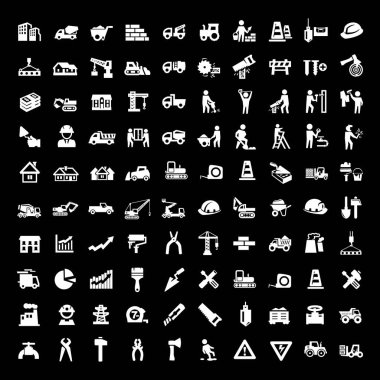 İş inşaat simgesi logo tasarım şablonu