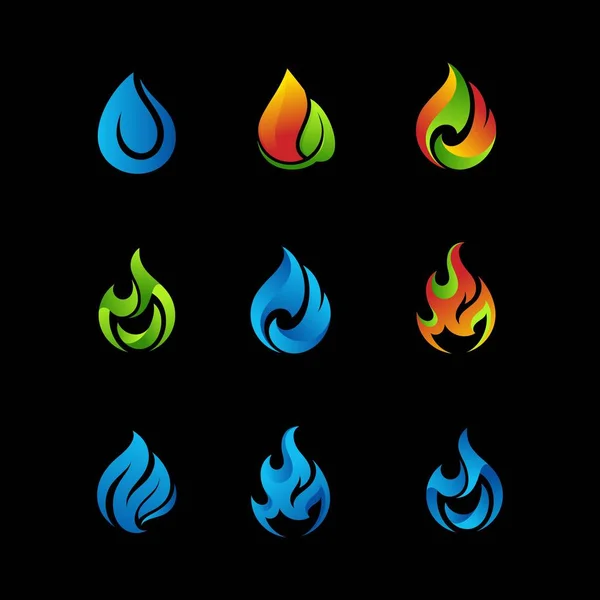 Σύνολο Αφηρημένου Επιχειρηματικού Λογότυπου Σχεδιασμό Διανυσματικό Πρότυπο Νερού — Διανυσματικό Αρχείο