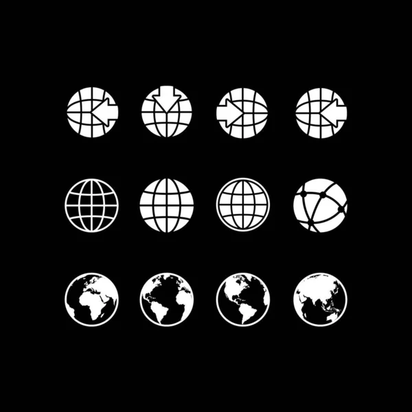 Set Globe Logo Design Vector Template — Stock Vector