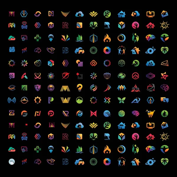 Набір Абстрактного Дизайну Логотипу Векторний Елемент — стоковий вектор